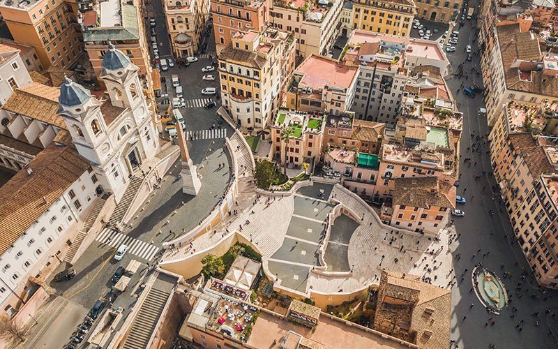 Strolling the streets around the Spanish Steps