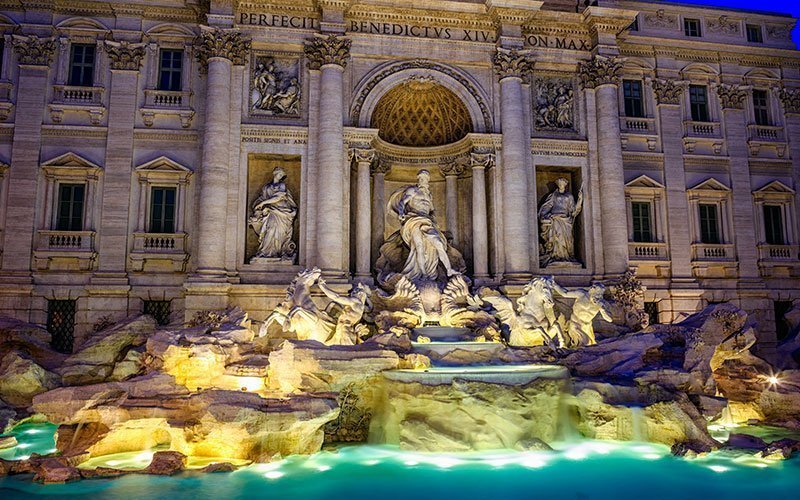 Throw your coin in the Trevi Fountain